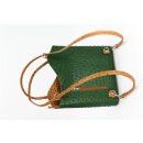 BELLI "Backpack" Leder Tasche Rucksack grün cognac strauss