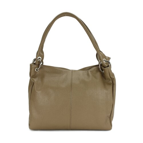 BELLI Leder Schultertasche Shopper "Lilly" schlamm
