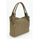 BELLI Leder Schultertasche Shopper "Lilly" schlamm