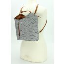 BELLI "Backpack" Ledertasche Rucksack hellgrau cognac strauss
