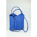 BELLI "Backpack" Leder Tasche Rucksack royalblau strauss