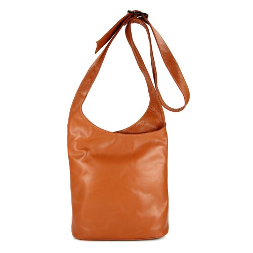 BELLI "Cross Bag Classic" Umhängetasche Ledertasche cognac