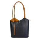 BELLI "Backpack" Ledertasche Rucksack blau cognac