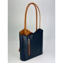 BELLI "Backpack" Ledertasche Rucksack blau cognac