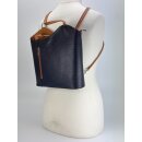 BELLI "Backpack" Ledertasche Rucksack blau cognac