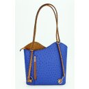 BELLI "Backpack" Ledertasche Rucksack royalblau cognac