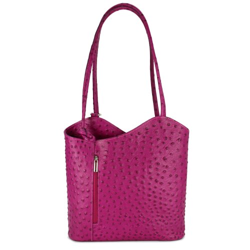 BELLI "Backpack" Ledertasche Rucksack pink strauss