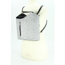 BELLI "Backpack" Ledertasche Rucksack hellgrau schwarz strauss