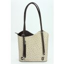 BELLI "Backpack" Ledertasche Rucksack taupe braun strauss